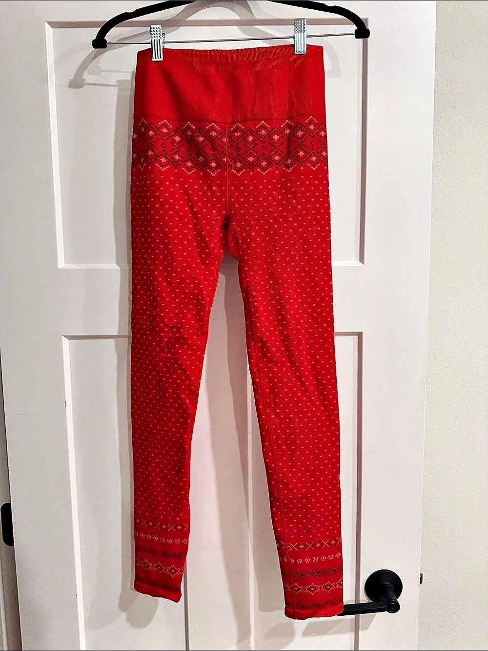 Fabletics High-Waisted Seamless Fair Isle Legging Red Size S